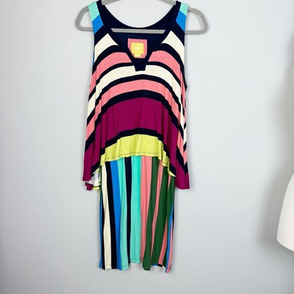 ANTHROPOLOGIE | MAEVE Davina Layered Stripe Print Dress Women’s Size Small - Picture 3 of 9